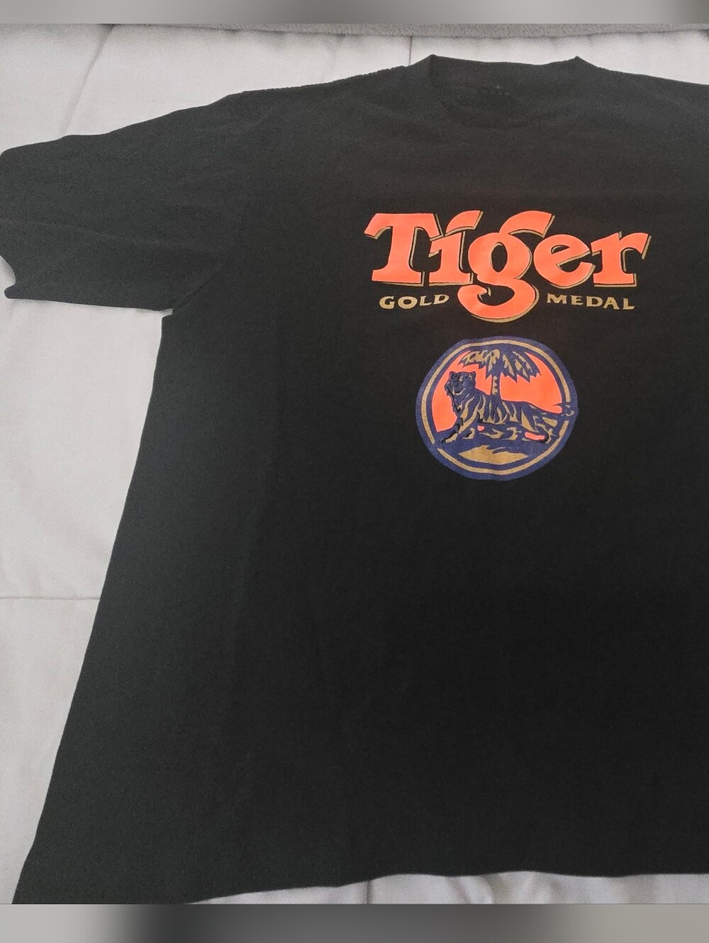 Hooters Black Tee with Orange & Blue Crest Logo
